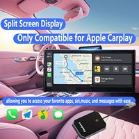 Adaptador Inalámbrico Fuallwin Portátil Mini USB de ABS+PC y Aleación de Aluminio, 5GHz WiFi Bluetooth Carplay con Control por Voz para iPhone Smart