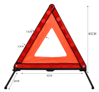 Outils d'urgence Aliot, triangle de signalisation de danger, plastique rouge, portable, garantie de 2 ans, 43 cm, 780 g
