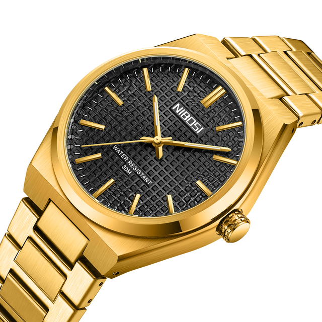 New NIBOSI Watch 2663 Popular Men's Quartz Watches 3ATM Waterproof Relogio High Quality Stainless Steel Band Alloy Case Watch