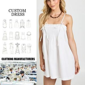 Vestido Mini Smock Casual Personalizado con Detalle Fruncido para Mujer, <span class=keywords><strong>Vestidos</strong></span> <span class=keywords><strong>de</strong></span> Moda para Damas, <span class=keywords><strong>Vestidos</strong></span> <span class=keywords><strong>de</strong></span> Verano para <span class=keywords><strong>Fiesta</strong></span> - Product Image 1