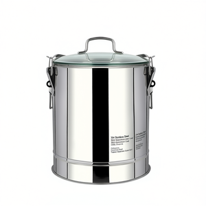 Marmite en acier inoxydable Db Stock Pot 12L avec poignée unique et couvercle en verre pour cuisinière à gaz, grande capacité, ustensile de cuisine - Product Image 1