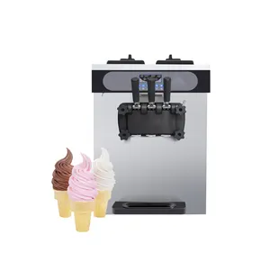 Ticari dondurma makinesi 3 lezzet otomatik profesyonel yumuşak hizmet için dondurma yapma makinesi iş yoğurt dondurma yapma