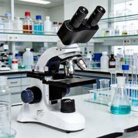 Microscope biologique binoculaire CL-120S, objectifs achromatiques, plateau mobile, grossissement 40X-640X, éclairage LED pour laboratoire