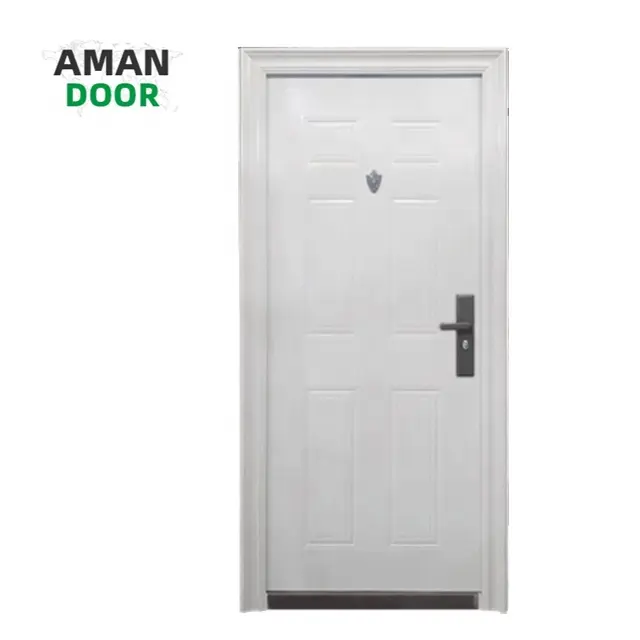 AMAN DOOR puerta principal diseños puertas de acero puertas de Casa de metal Doble