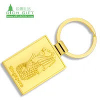 नई डिजाइन श्रृंखला धातु जस्ता मिश्र धातु सोना चढ़ाना स्मारिका सिंगापुर merlion keychains