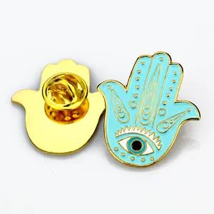 Broche en émail doux à la main de Fatima Hamsa, tendance coréenne créative, Badge en émail personnalisé