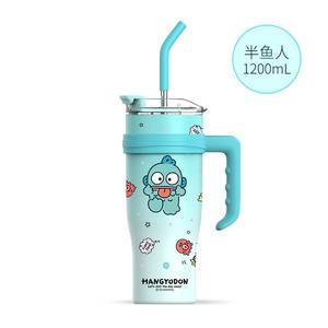Vaso Gigante Aislado con Pajita, Botella de Agua Recta de Gran Capacidad con Diseño de Dibujos Animados, Nuevo Modelo 2025, Vaso para Niñas - Product Image 5
