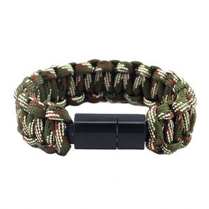 BSCI Factory Factory Wholesale Camping Durable Braided Charging Wrist Band Charging Paracord USB <b>Cable</b> Bracelet - Product Image 1