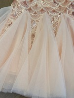 Robe de sirène pour filles avec écailles en paillettes et tulle, avec bandeau assorti pour les occasions de fête et de spectacle