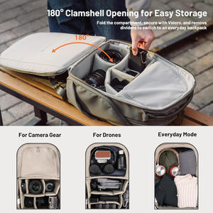 กระเป๋าเป้สะพายหลังสำหรับกล้อง <span class=keywords><strong>DSLR</strong></span> ขนาด 16 ลิตร 22 ลิตร สีดำ เขียว เบจ กันน้ำ สำหรับเดินทาง ใส่แล็ปท็อป กล้องมิเรอร์เลส โดรน ถ่ายภาพสร้างสรรค์ ใช้ได้ทุกวัน - Product Image 3