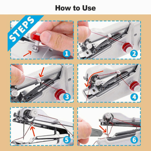 Machine à coudre manuelle Mini machine à coudre portable sans fil Utile pour le bricolage de vêtements de maison Outils à main en cuir Accessoires - Product Image 5