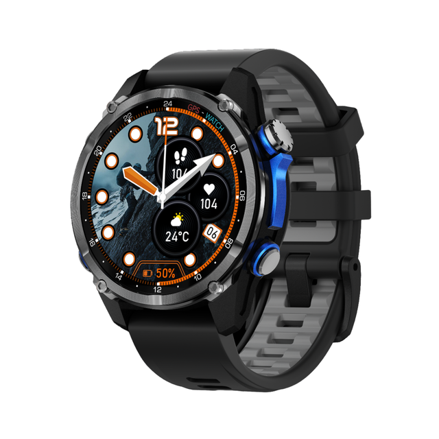 HD350PRO Unisex Smart Watch AMOLED Display Touchscreen 5-10 Days Battery Life BT Calling Voice Calls GPS 3ATM Waterproof Alloy