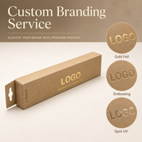 Custom Logo Eco-Friendly Kraft Paper Packaging Box Long Narrow Self Erecting Cardboard Box with Hanging Tab for MOQ