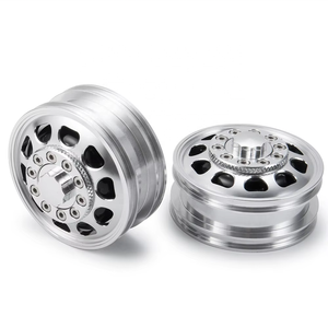 2PCS Moyeu de roue avant et 4PCS Moyeu de roue arrière et 10PCS Pneus de roue pour <span class=keywords><strong>Tamiya</strong></span> 1/14 RC Trailer Tractor Truck Parts - Product Image 1