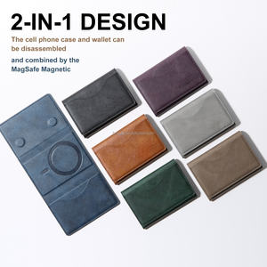 กระเป๋าแม่เหล็ก MagSafe สำหรับโทรศัพท์ น้ำหนักเบา พร้อมขาตั้ง ปรับได้ ทำจากหนัง พร้อมกล่องของขวัญ - Product Image 2