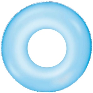 Bouée gonflable en PVC néon 76 cm rose bleu vert pour la piscine et la plage - Product Image 2