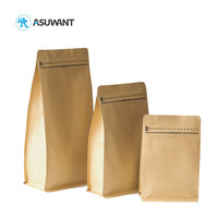 Sac en papier Kraft à fermeture éclair, emballage de café, avec feuille de Valve, à l'intérieur, sac en papier pour le café, 10 unités
