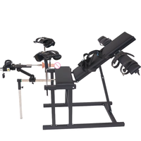 Chaise érotique BDSM avec machine à pousser, dispositif de retenue, écarteur de jambes, accessoires et jouets sexuels