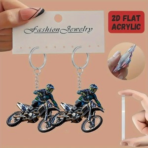 Porte-clés de moto 2D durable et plat - Design minimaliste pour cadeaux d'anniversaire et décoration de garage - Product Image 2