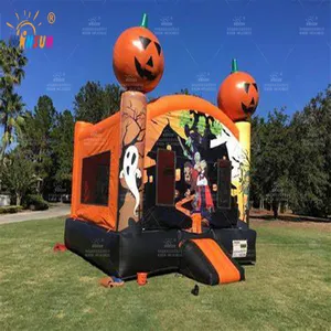 Kids Halloween Inflatable Outdoor Jumper Bouncer Inflatable Fun City For Halloween Haunted Inflatable Bounce House