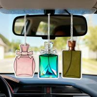 Désodorisants suspendus pour voiture 2025 en papier coton, forme bouteille de parfum personnalisée, parfum longue durée pour rétroviseur