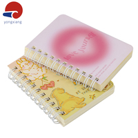 Carnet spirale mini 3x4 personnalisé, agenda rose portable avec coins arrondis, journal en papier crème pour les voyages