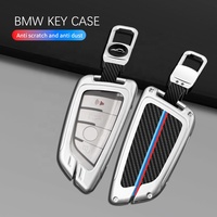 Étui à clés de luxe en cuir et alliage de carbone et de zinc pour BMW Série 3/5/7, accessoires de clés de voiture haut de gamme
