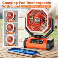 Ventilador de Camping Recargable OEM/ODM de 16000 mAh con Luz Nocturna y Función de Banco de Energía