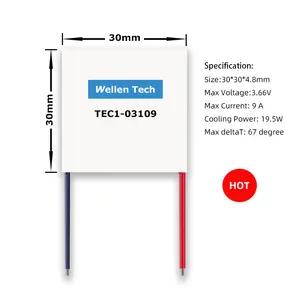 Módulo de refrigeración peltier semiconductor de alta calidad, TEC1-03109, 30x30mm
