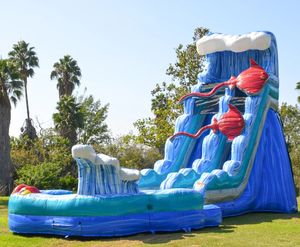 Commerciale all'aperto 19ft paradiso tropicale scivolo d'acqua gonfiabile piscina PVC materiale garanzia di 3 anni capacità di 12 persone - Product Image 6