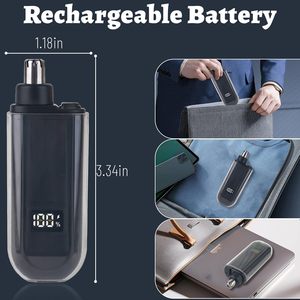 Recortador de Vello Nasal Portátil al por Mayor, Recargable por USB y Limpiador de Oídos, 360 Skin to Removal, Regalo Navideño para Hombres - Product Image 5