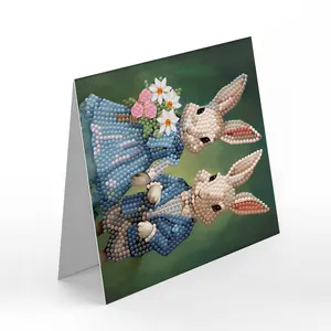 manufacturer custom Easter 8pcs/set card diy diamond painting Easter greeting card funny gifts for kids