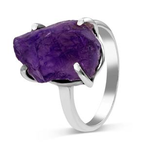 Purple Gemstone Ring Bridal <b>Set</b> S925 <b>Rose</b> <b>Gold</b> Engagement Rings Amethyst Wedding Band Amethyst Clusters Raw Natural Decoration - Product Image 2