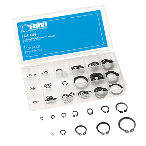 Surtido de anillos de retención Fervi, 100 piezas, tamaños métricos, para reparación mecánica - Product Image 2