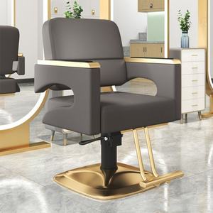 Hot Selling Reclining Barber <b>Chair</b> Upgradeable Metal Stainless Steel <b>Vintage</b> Rotate Function Modern Simple Design Men's Hair - Product Image 6