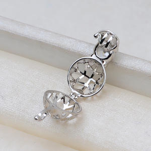 Colgante de Plata S925 con Forma de Gorro Navideño, 8-10 Agujeros, Estilo Europeo Americano, Accesorios para Manualidades, Componentes para Joyería - Product Image 3