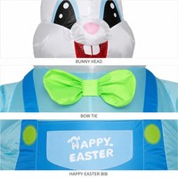 Costume de lapin gonflable pour adultes, combinaison intégrale gonflable, ensemble de salopette pour Pâques