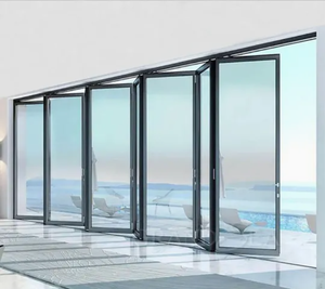 ประตูระเบียงกระจกแบบพับได้สวิงแบบเปิดสำหรับฉากกั้นห้องภายนอกและผนังม่านกั้น - Product Image 3