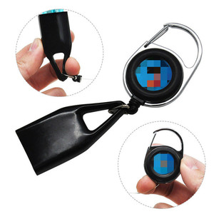 Correa de cuero negro enlatado con hebilla elástica, soporte para llavero, mechero, retráctil, venta al por mayor - Product Image 3