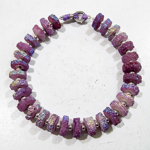 Cuentas de Cuarzo Solar Morado de Diseño, 15-20mm, Hilo de 8 Pulgadas, Piedras Místicas de Tierra para la Creación de Joyas - Product Image 1