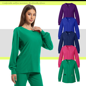 Tem Cross Border Nursing Uniform Women Split Set Green Moisture Wicking Hospital Scrubs Long Sleeve Top Pants - Product Image 3