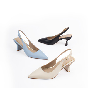 2024 Custom Logo Ladies Single Color Elegant High Heel <strong>Shoes</strong> Pointed Toe Slingback Comfortable Office Dress <strong>Pumps</strong> <strong>Shoes</strong> Women - Product Image 5