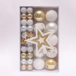 كرات زينة بلاستيكية معلقة للحفلات, كرات زينة عيد الميلاد وأكياس الميلاد ، 53 قطعة