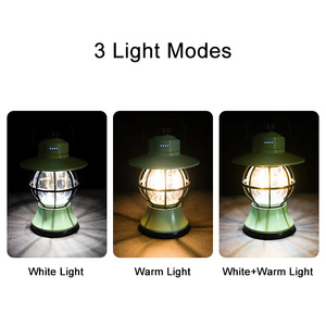 Светодиодный фонарь для кемпинга, перезаряжаемый, 3 режима освещения, внешний аккумулятор, водонепроницаемый фонарик, фонарик для урагана, аварийный источник питания - Product Image 6