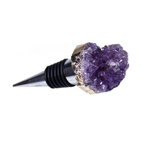 Cadeaux de <span class=keywords><strong>mariage</strong></span> <span class=keywords><strong>Bouchon</strong></span> de vin en cristal créatif <span class=keywords><strong>Bouchon</strong></span> de bouteille de vin rouge en pierre d'améthyste naturelle - Product Image 2