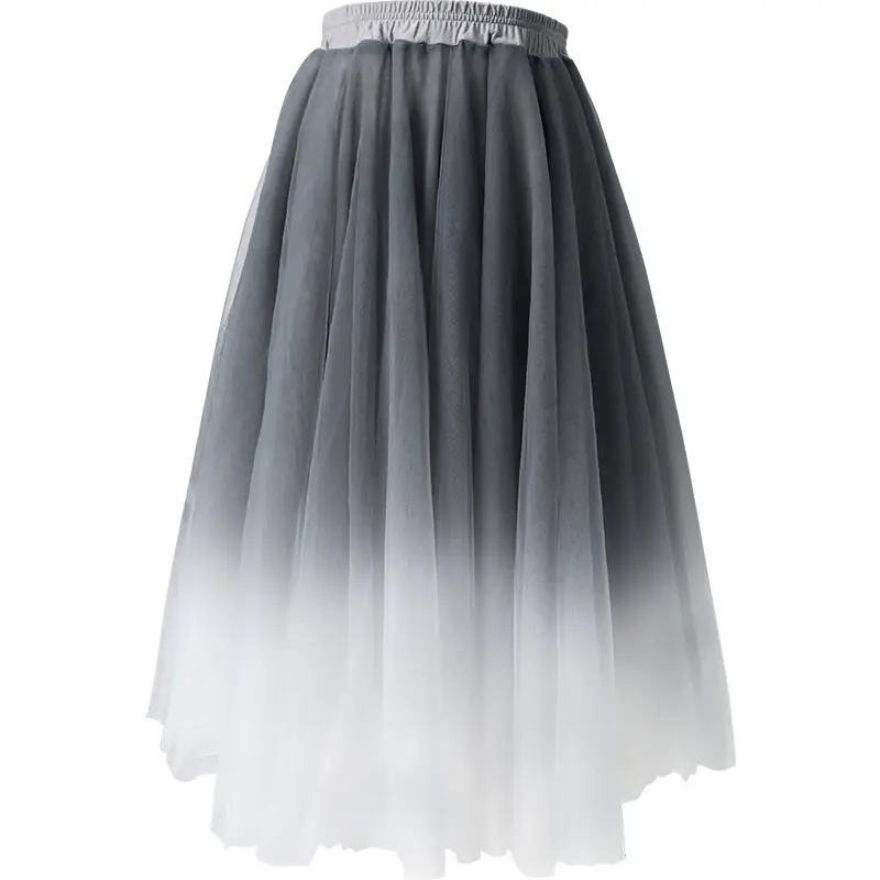 Женская лирическая танцевальная юбка градиентного цвета шифоновая длинная Прозрачная Юбка с запахом для современного балетного представления