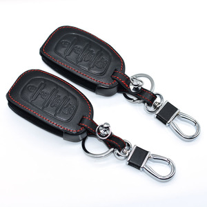 Kulit Asli Gantungan Kunci 4 Tombol Smart Kunci Case Penutup untuk <span class=keywords><strong>Hyundai</strong></span> IX25/IX35/Elantra/Sonata/I40 mobil Styling (B) l278 - Product Image 3