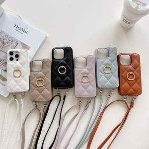 Nueva moda PU cuero anillo hebilla teléfono Correa Mujer Teléfono cubierta teléfono móvil funda accesorios 2024 para <span class=keywords><strong>Iphone</strong></span> 14 13 <span class=keywords><strong>11</strong></span> 15 - Product Image 2