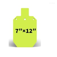 Cible carrée jaune suspendue en acier peint 7*12 pouces pour entraînement de tir, accessoire tactique pour activités de tir en extérieur