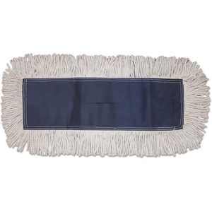 Panier en plastique jetable rectangulaire pour serpillière avec manche pour nettoyage à sec domestique - 5 x 60 Têtes blanches - Product Image 1